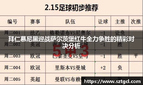 拜仁慕尼黑迎战萨尔茨堡红牛全力争胜的精彩对决分析